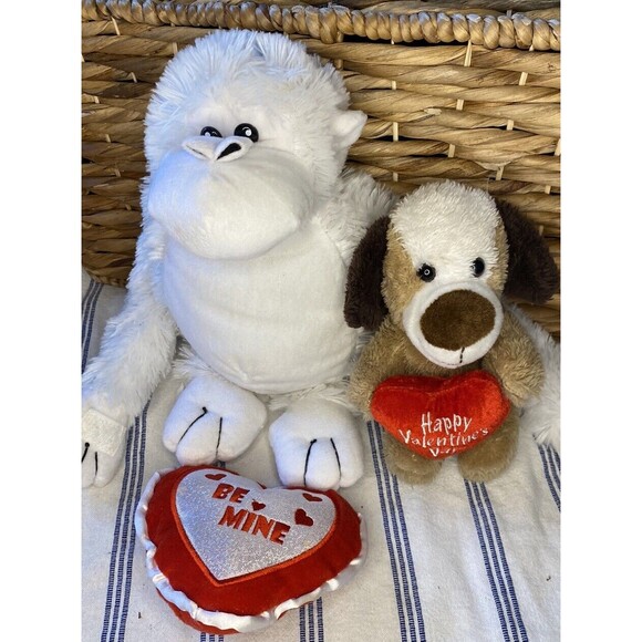 Valentines White Gorilla And Brown Dog Emrad Dandee - Picture 1 of 10